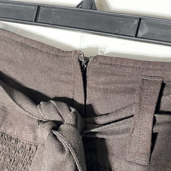 Effeti Moda Brown Tan Ombre Pleated Linen Skirt 4 - Picture 13 of 16